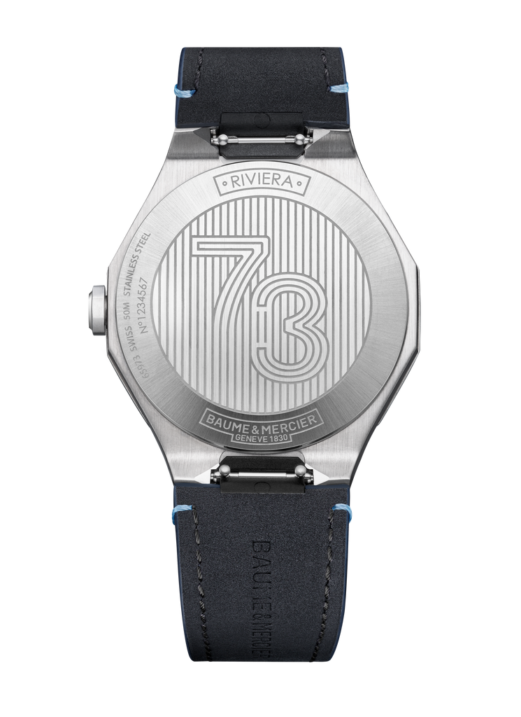 Baume & Mercier Riviera Quartz 39 mm 10846 Blue Dial on Leather