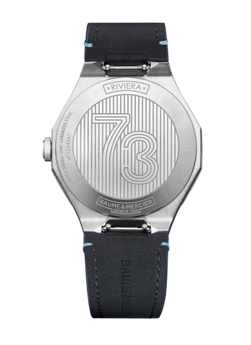 Baume & Mercier Riviera Quartz 39 mm 10846 Blue Dial on Leather