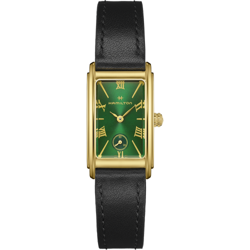 Hamilton American Classic Ardmore Small Quartz Gold PVD on Leather