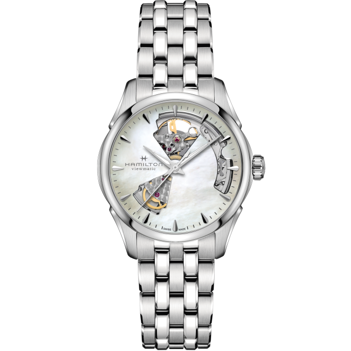 Hamilton Jazzmaster Open Heart Lady Auto White MOP