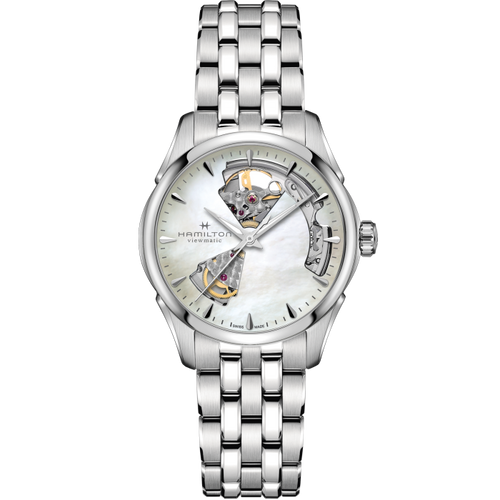 Hamilton Jazzmaster Open Heart Lady Auto White MOP