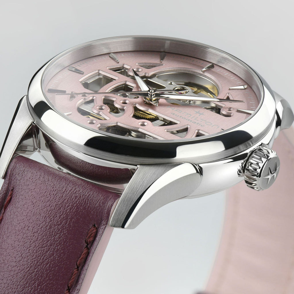 Hamilton Jazzmaster Skeleton Lady Auto Pink on Leather 36mm