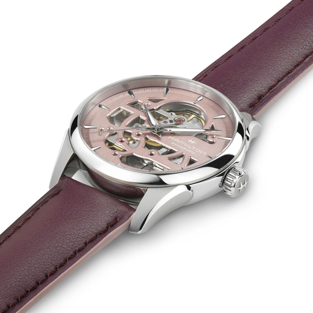 Hamilton Jazzmaster Skeleton Lady Auto Pink on Leather 36mm