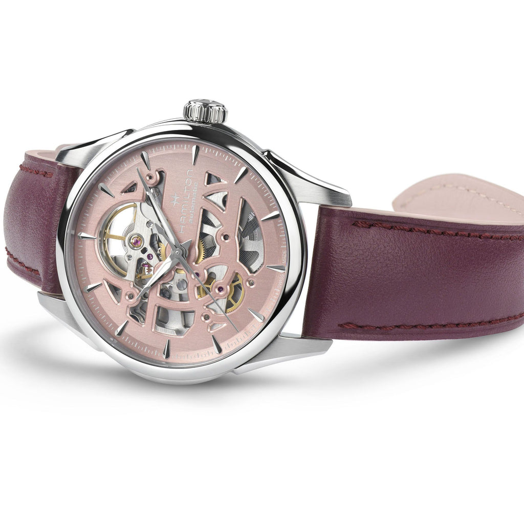 Hamilton Jazzmaster Skeleton Lady Auto Pink on Leather 36mm