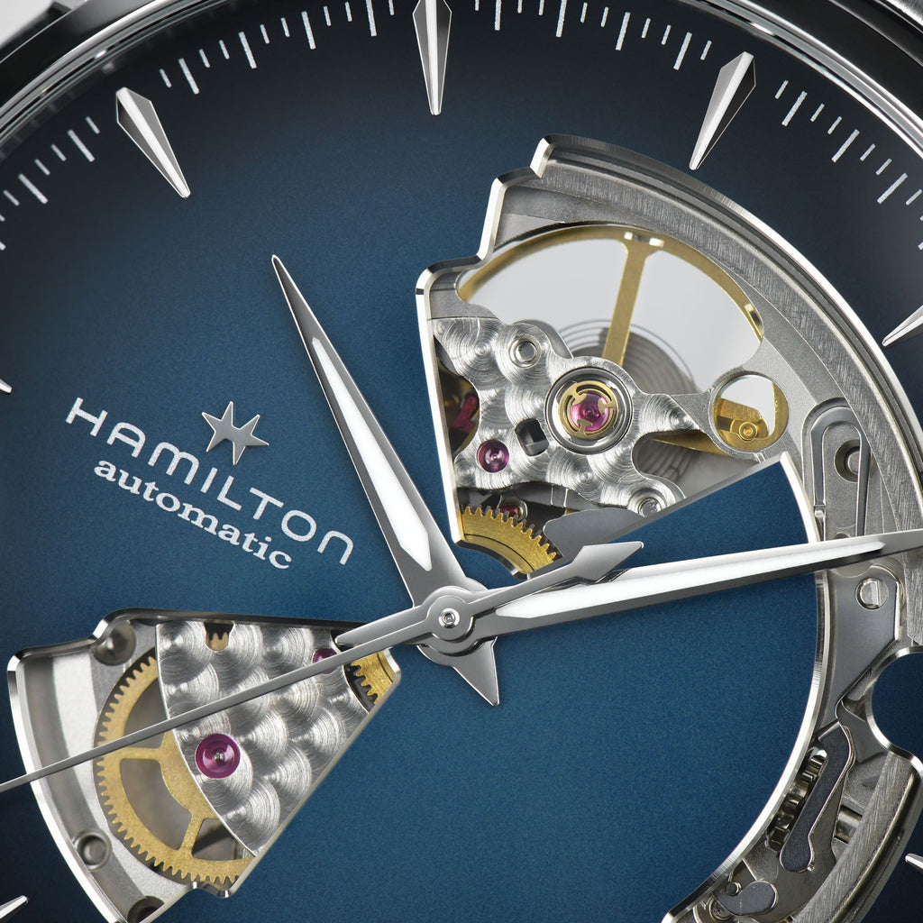 Hamilton Jazzmaster Open Heart Blue Auto on Bracelet 40mm