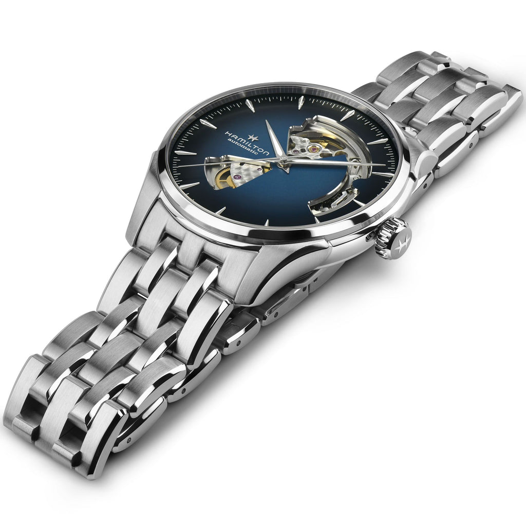 Hamilton Jazzmaster Open Heart Blue Auto on Bracelet 40mm