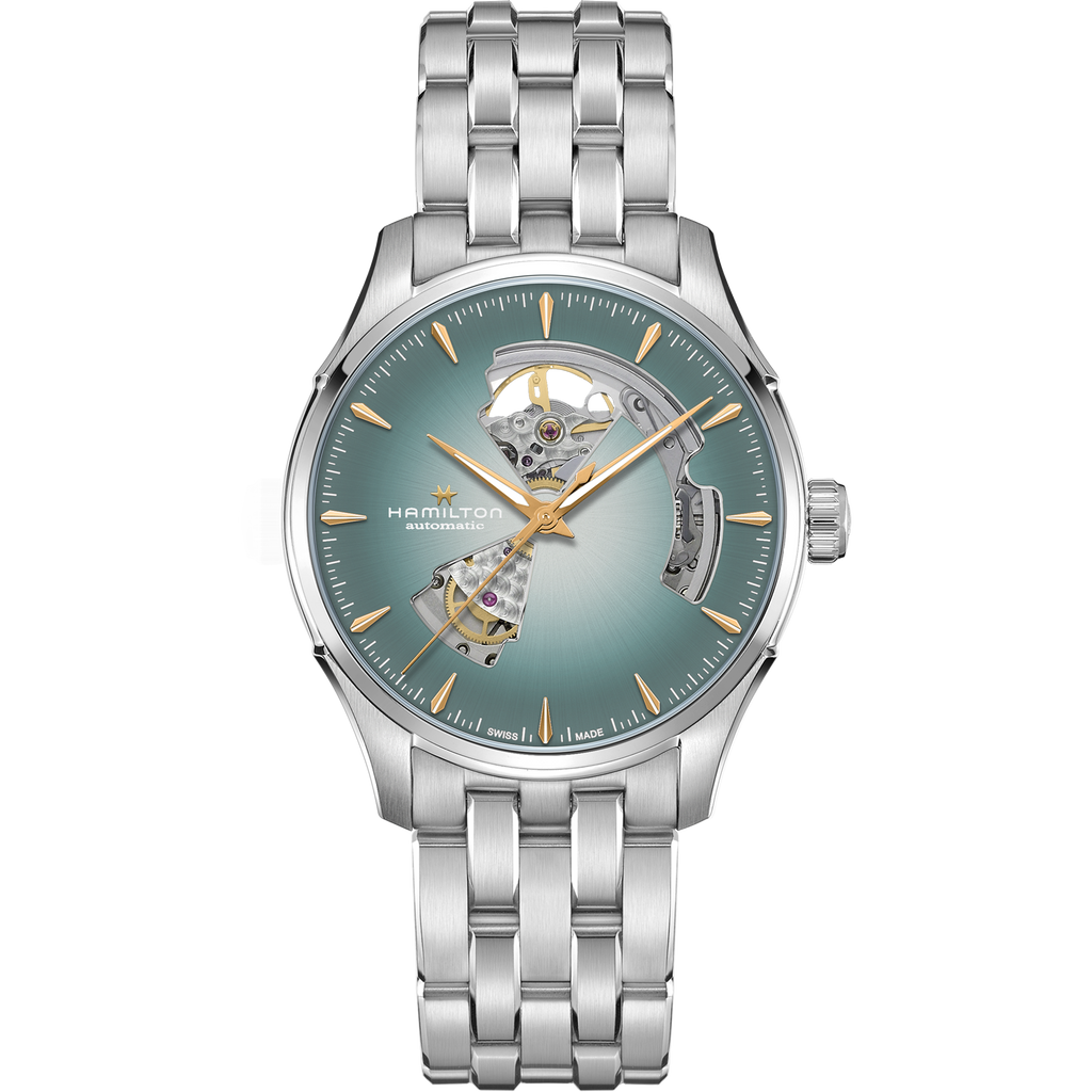 Hamilton Jazzmaster Open Heart Blue Auto on Bracelet 40mm