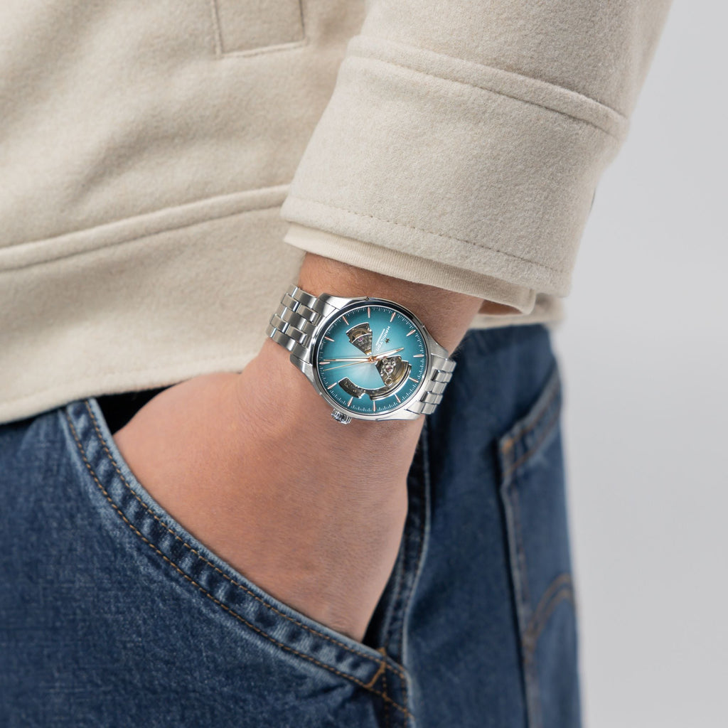 Hamilton Jazzmaster Open Heart Blue Auto on Bracelet 40mm