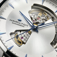 Load image into Gallery viewer, Hamilton Jazzmaster Open Heart Silver with Blue Auto on Bracelet 40mm