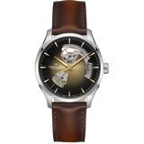 Hamilton Jazzmaster Open Heart Champagne Auto on Leather 40mm