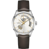 Hamilton Jazzmaster Open Heart Silver Auto on Leather 40mm