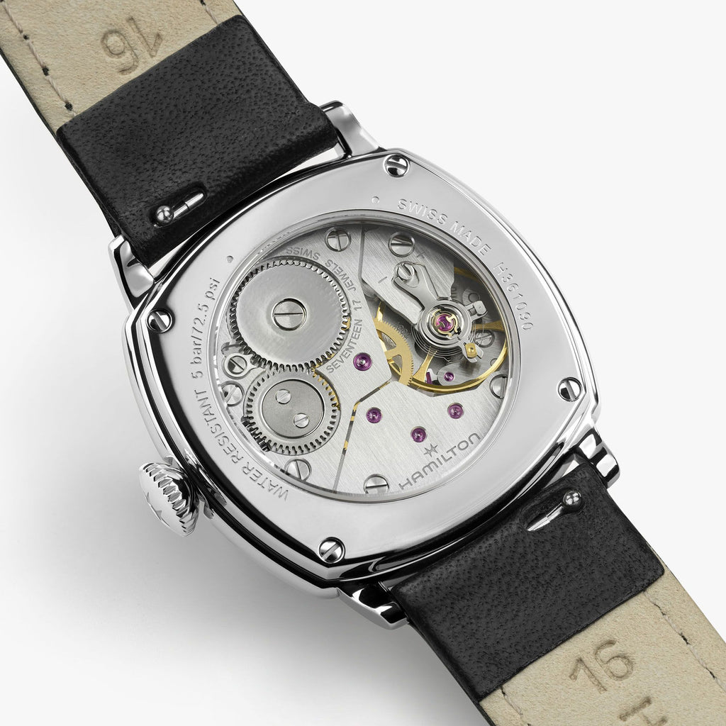 Hamilton American Classic Cushion Mechnical Steel White Dial on Leather 30 x 30 mm