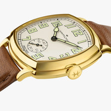 Load image into Gallery viewer, Hamilton American Classic Cushion Mechnical Beige YG PVD on Leather 34 x 34 mm
