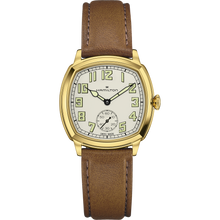 Load image into Gallery viewer, Hamilton American Classic Cushion Mechnical Beige YG PVD on Leather 34 x 34 mm