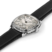 Load image into Gallery viewer, Hamilton American Classic Cushion Mechnical Engraved Steel White Dial on Leather 34 x 34 mm