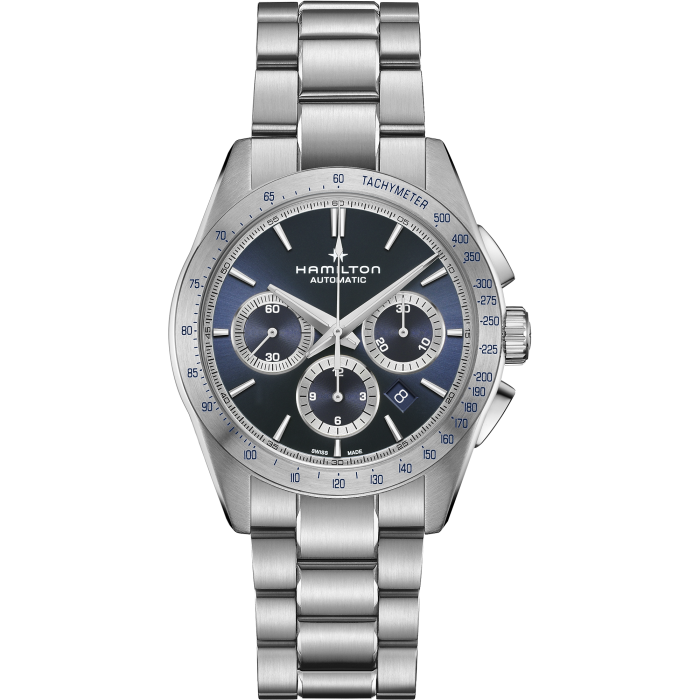 Hamilton Jazzmaster Performer Auto Chrono Blue on bracelet