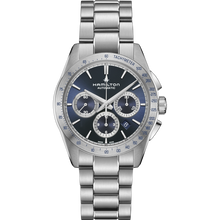 Load image into Gallery viewer, Hamilton Jazzmaster Performer Auto Chrono Blue on bracelet