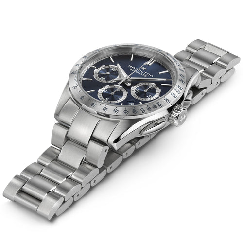 Hamilton Jazzmaster Performer Auto Chrono Blue on bracelet