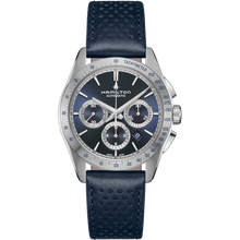 Load image into Gallery viewer, Hamilton Jazzmaster Performer Auto Chrono Blue on leather