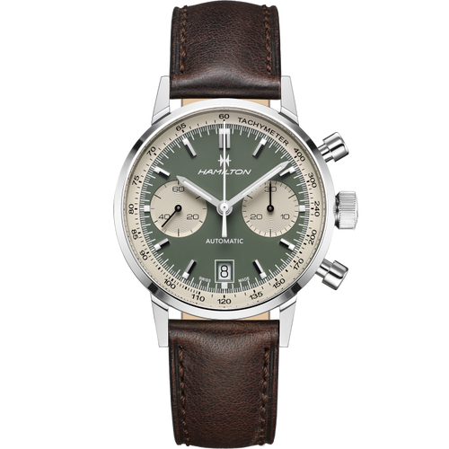 Hamilton American Classic Intra-Matic Auto Chrono Green on Leather