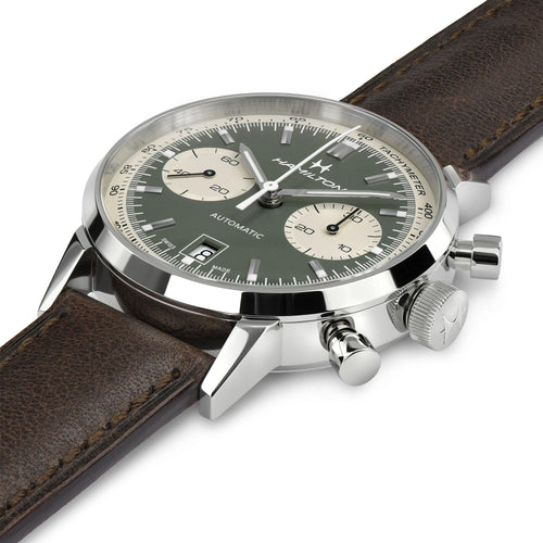 Hamilton American Classic Intra-Matic Auto Chrono Green on Leather