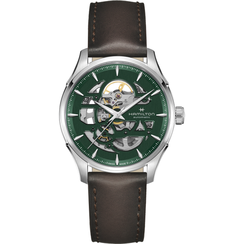 Hamilton Jazzmaster Skeleton Auto Green on Leather 40mm