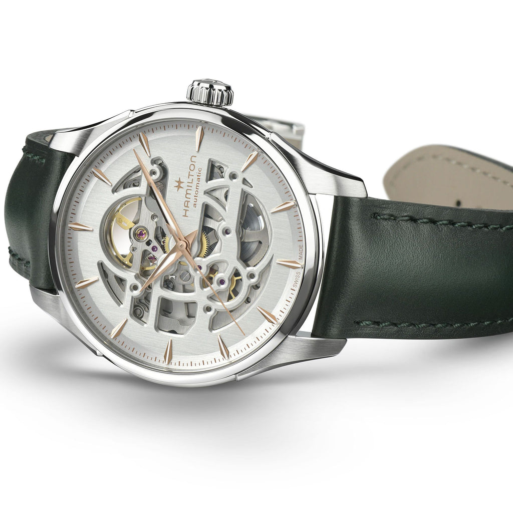 Hamilton Jazzmaster Skeleton Auto White on Leather 40mm