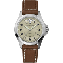 Load image into Gallery viewer, Hamilton Khaki Field King Auto Beige on Leather