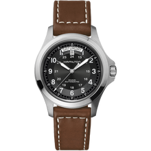 Load image into Gallery viewer, Hamilton Khaki Field King Auto Black on Leather