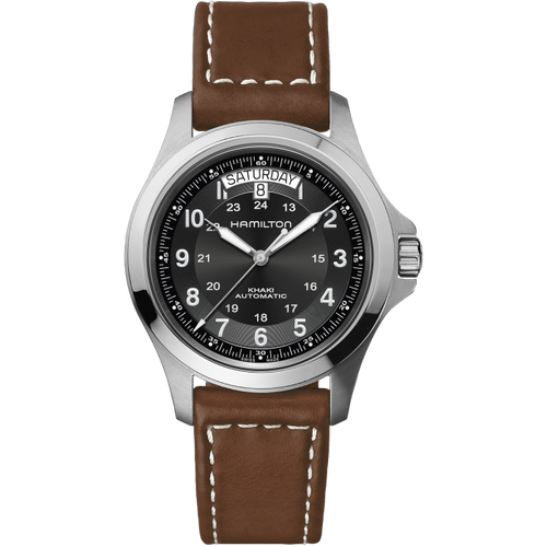 Hamilton Khaki Field King Auto Black on Leather