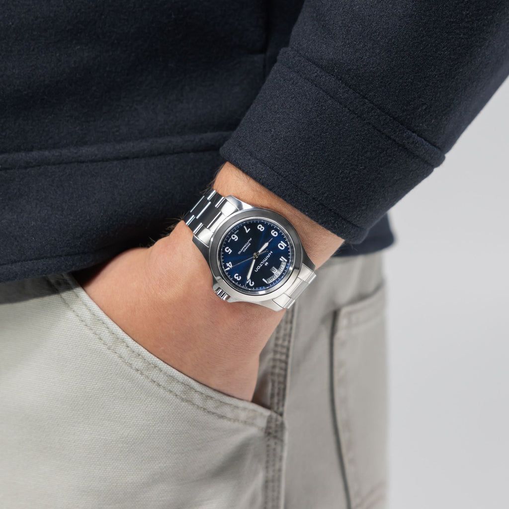 Hamilton Khaki Field King Auto Day-Date Blue on Bracelet