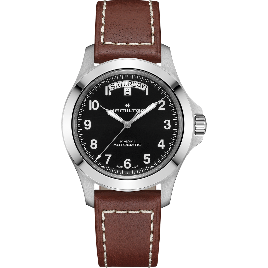 Hamilton Khaki Field King Day-Date Auto Black on Leather