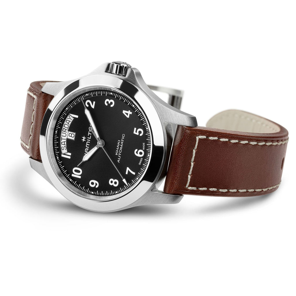 Hamilton Khaki Field King Day-Date Auto Black on Leather