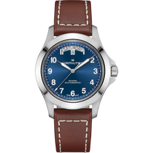 Load image into Gallery viewer, Hamilton Khaki Field King Auto Day-Date Blue on leather strap