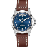 Hamilton Khaki Field King Auto Day-Date Blue on leather strap