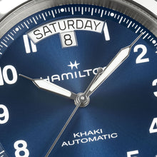 Load image into Gallery viewer, Hamilton Khaki Field King Auto Day-Date Blue on leather strap