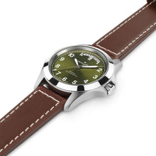 Load image into Gallery viewer, Hamilton Khaki Field King Auto Day-Date Green on leather strap