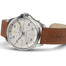Load image into Gallery viewer, Hamilton Khaki Aviation Pilot Day Date Auto Silver on Leather