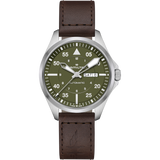 Hamilton Khaki Aviation Pilot Day Date Auto Green on Leather