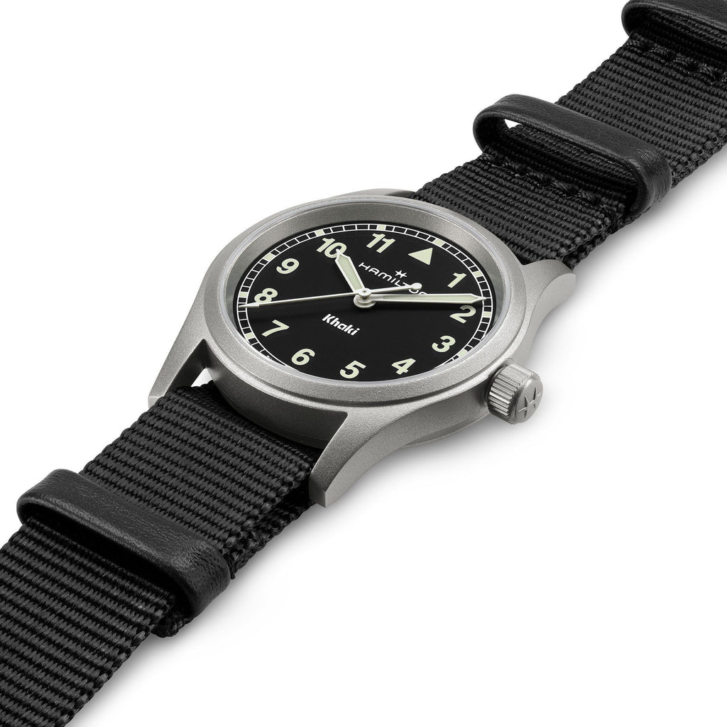 Hamilton khaki field quartz black best sale