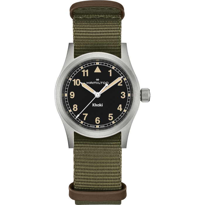 Hamilton Khaki Field Quartz 33mm Black on Green Nato