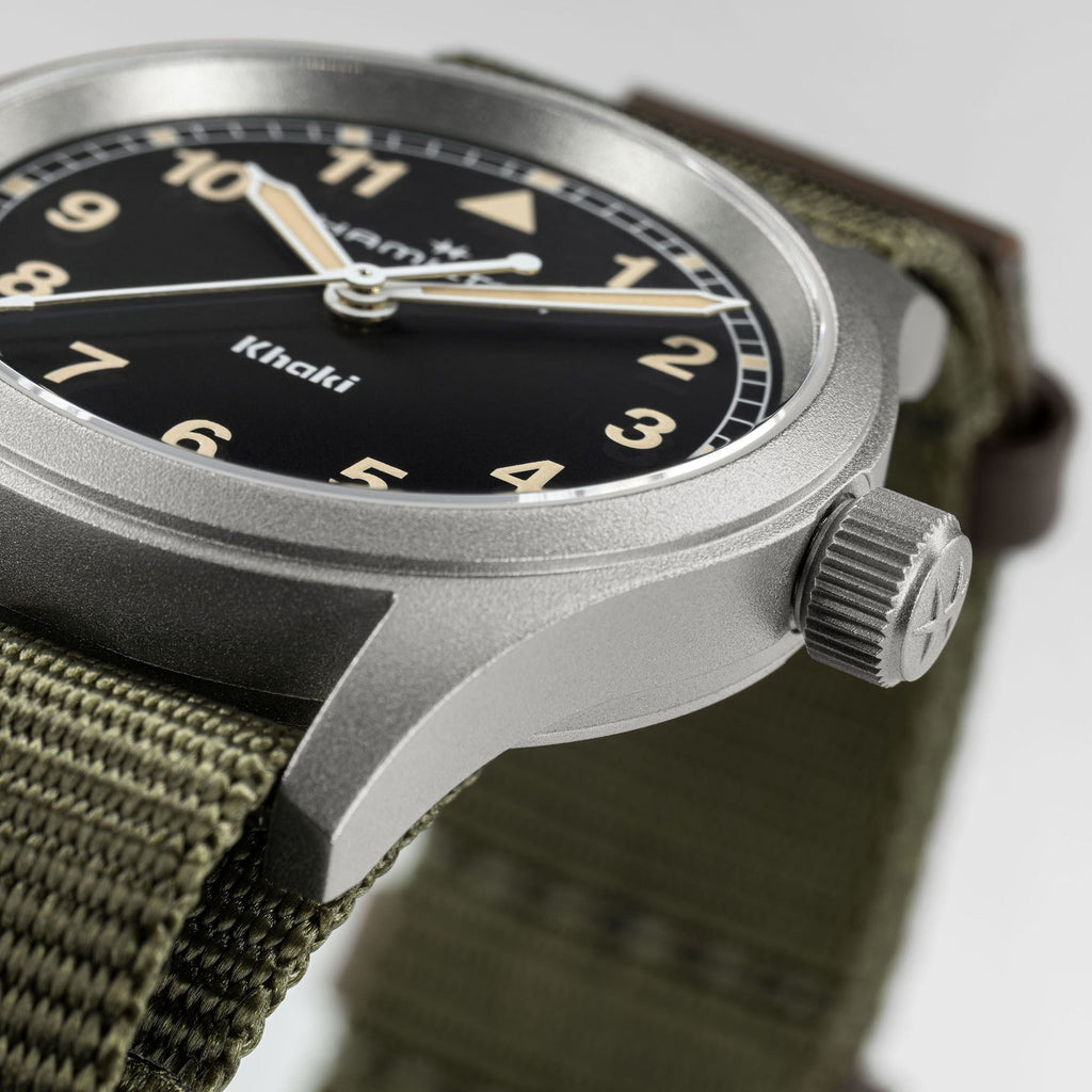 Hamilton Khaki Field Quartz 33mm Black on Green Nato