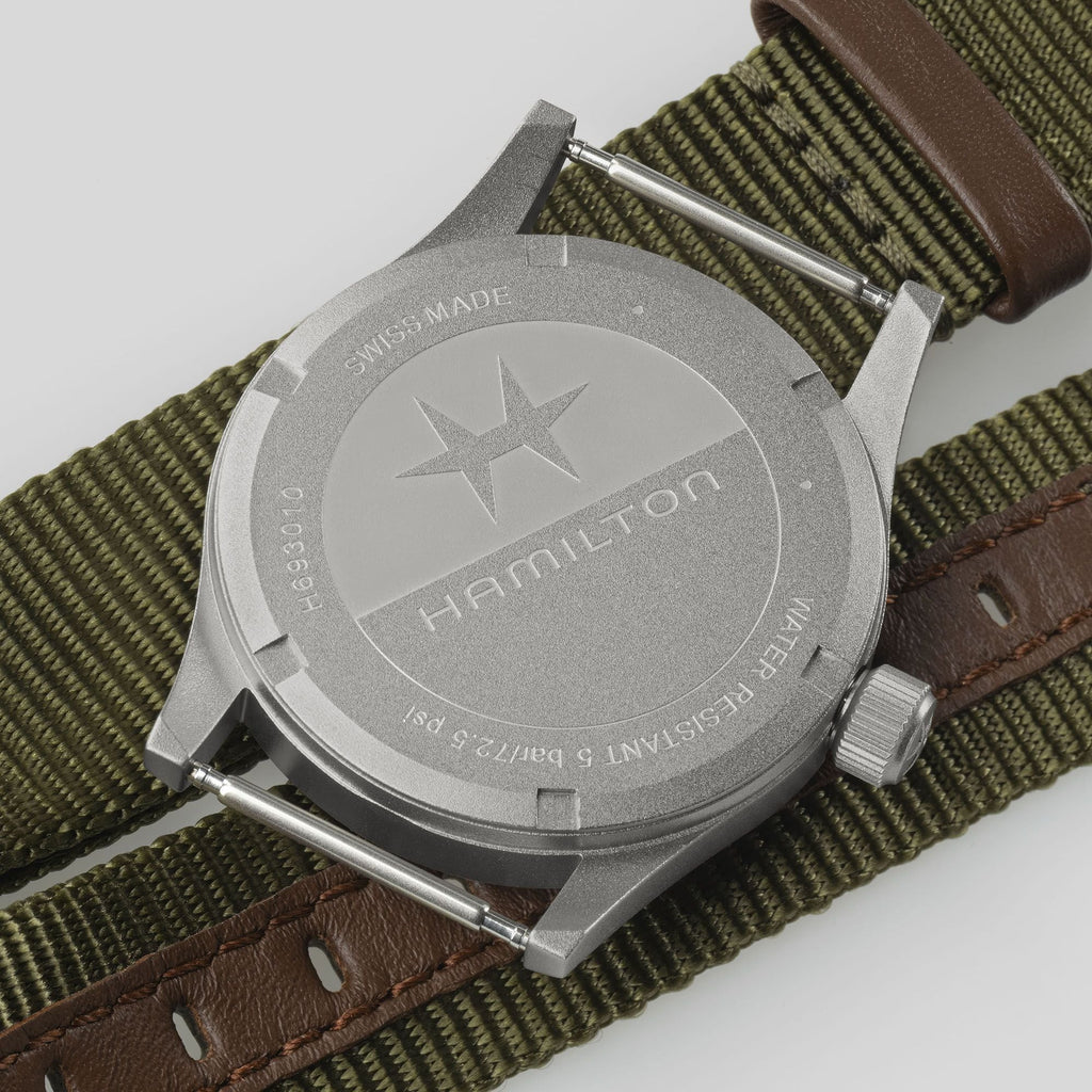 Hamilton Khaki Field Quartz 33mm Black on Green Nato