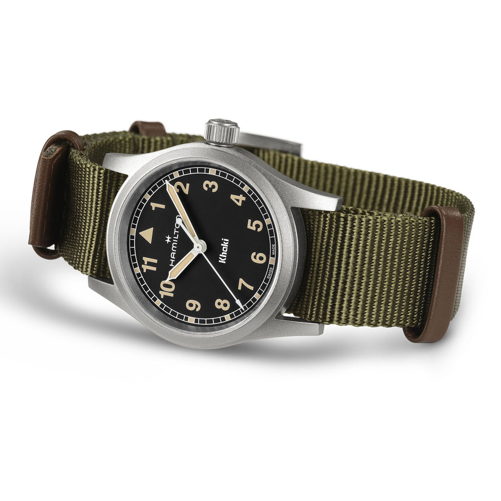 Hamilton Khaki Field Quartz 33mm Black on Green Nato