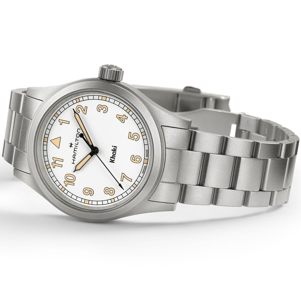 Hamilton Khaki Field Quartz 38mm White on Bracelet