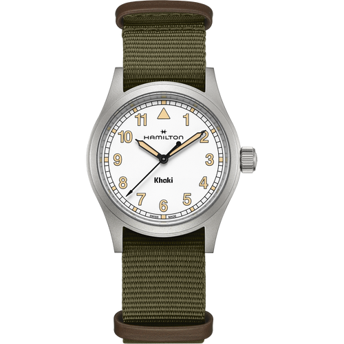 Hamilton Khaki Field Quartz 38mm White on Green Nato