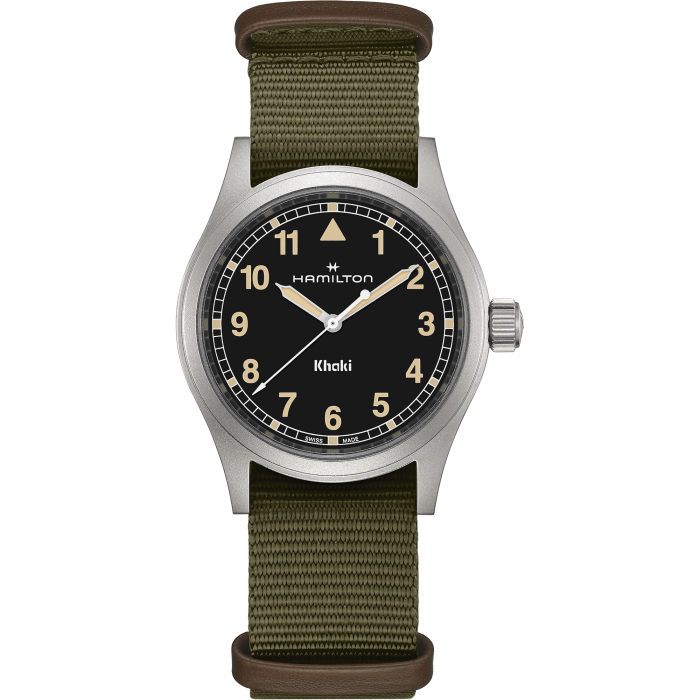 Hamilton Khaki Field Quartz 38mm Black on Green Nato – Wamada