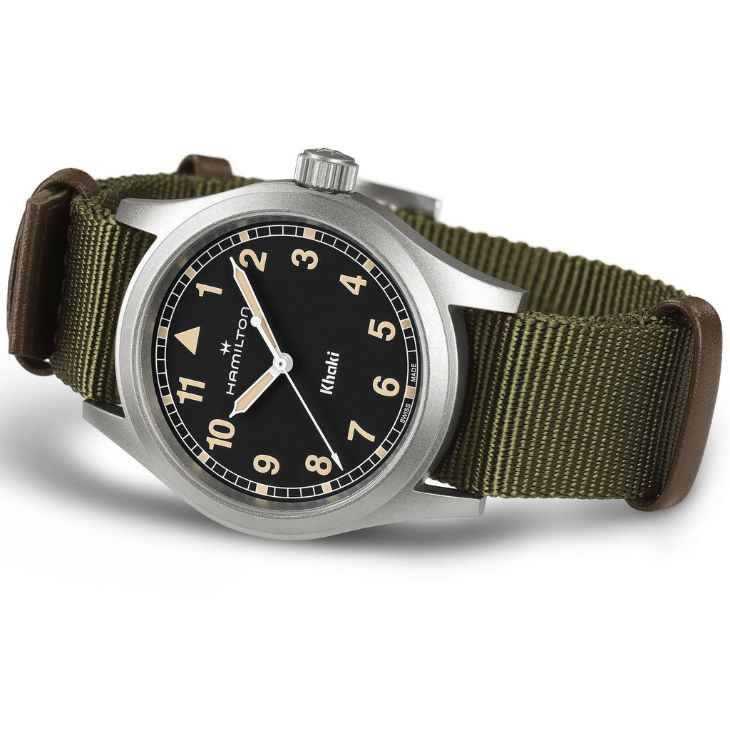 Hamilton Khaki Field Quartz 38mm Black on Green Nato