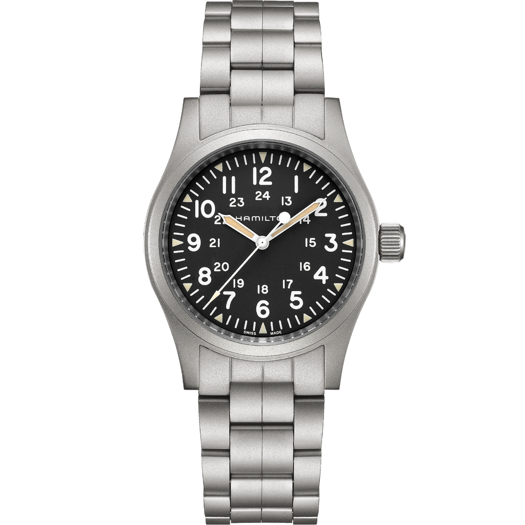 Hamilton Khaki Field Mechanical 38mm black on Bracelet