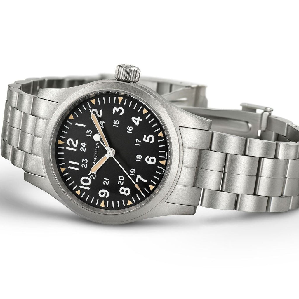 Hamilton Khaki Field Mechanical 38mm black on Bracelet